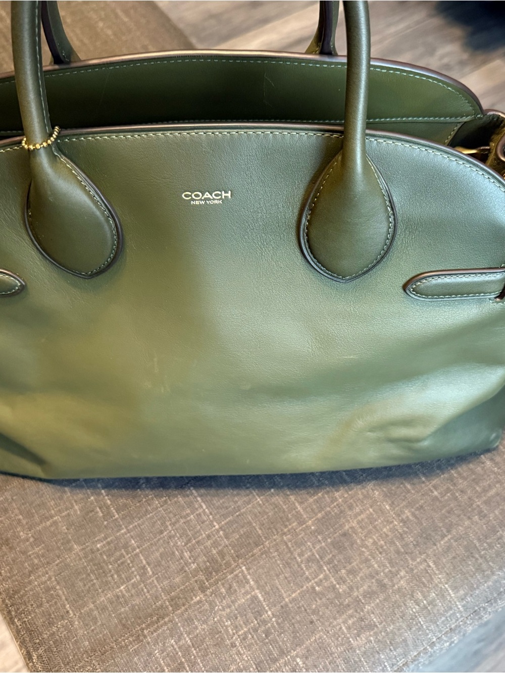Coach Olive Green Leather Satchel